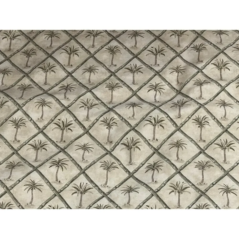 Waverly Valance Palm Tree Sage Green Bamboo 76x17 Beach House Decor Coastal Chic